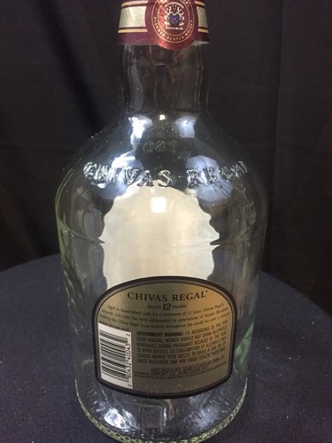 Chivas Regal Blended 12year Scotch Whisky Bottle Empty with Cap 1L Liter Upcycle - 第 5/8 張圖片