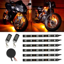 LEDGLOW 6pc ORANGE LED FLEXIBLE HONDA CBR MOTORCYCLE LIGHTS KIT w 36 LEDs