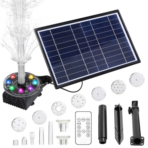 Solar Teichpumpe 10W 230/h Gartenteich Set Wasserspiel Teich Springbrunnenpumpe - Bild 8 von 28