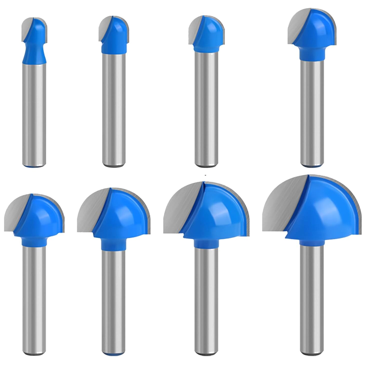 1/4 Inch Shank Blue Round Nose Router Bit Set, 1/4 Router Bit Set 1/4 ...