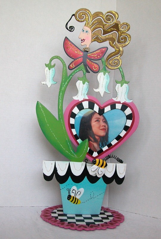Vintage Karen Rossi for Silvestri 12” Picture Frame Lily of Valley/Gardener +bee