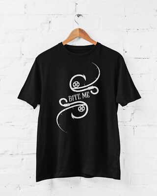 Lustiges Angeln T-Shirt BITE ME Haken sarkastisch Geschenk für Fischer Angler Papa