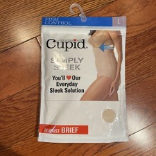 NIP Womens Cupid Simply Sleek Beige Firm Hi Waist Brief Shapewear Panty Size Lg