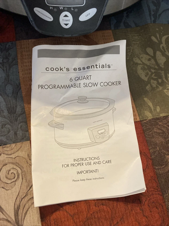 COOKS ESSENTIALS 6-QUART- PROGRAMMABLE SLOW COOKER- New- Never Used- Guaranteed  - Image 2 of 4
