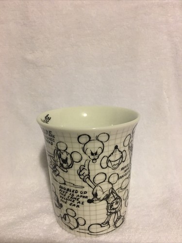 NWT Disney MICKEY MOUSE Sketch Sketchbook Coffee/Tea CERAMIC CUP MUG Black White - Picture 4 of 7