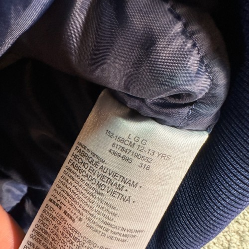 Nike Air Jordan Jacket Boys Large Blue White Jumpman Full Zip Bomber Coat - Picture 5 of 15