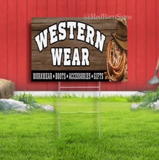 WESTERN WEAR Yard Sign with Optional Sizes (Made in the USA)