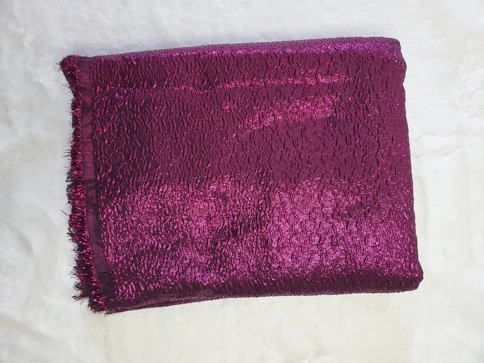 Tela Brocado Púrpura Brocado Jacquard Tela Brocado Sólido Magenta 5 yardas Foto 4 de 4