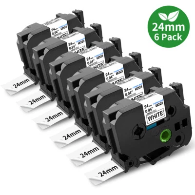 6x Schriftband kompatibel TZe-251 TZ-251 24mm für Brother P-Touch D600VP P950W
