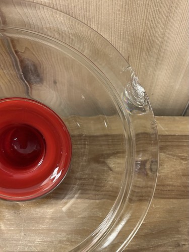 Original Glass Lid Tom's Peanuts Counter Jar Embossed Red Knob 9" Lid ONLY READ - Picture 3 of 6