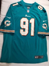 Nike NFL Miami Dolphins Cameron Wake #91 Jersey Men's XL Aqua On Field Blue