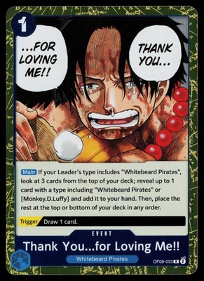 Thank You...for Loving Me!! OP08-053 Rare Two Legends One Piece Near Mint
