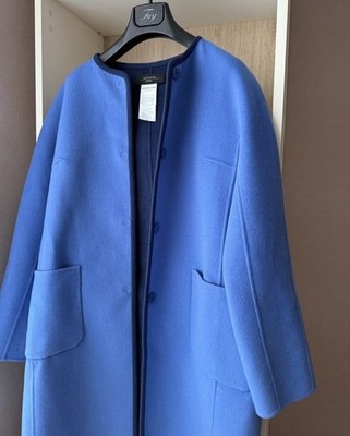 Women Weekend Max Mara Coat Blue Wool 38