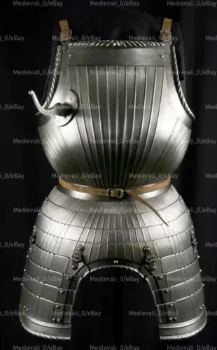 18G Steel Knight Maximilian Style Cuirass Medieval Breastplate Chest Jacket - Picture 1 of 4
