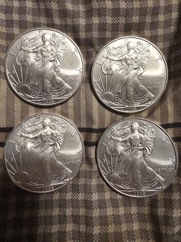 4 2009 American Silver Eagles 1 OZ, .999 FINE