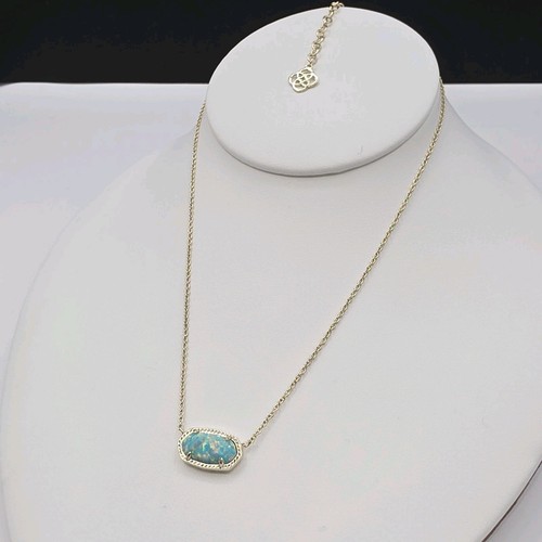 Kendra Scott Elisa goldfarbene Kyocera Opal Halskette mit Anhänger