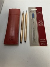 CROSS 1/20 14K Gold Filled Rose Ladies Pen Mechanical Pencil Set Leather Case