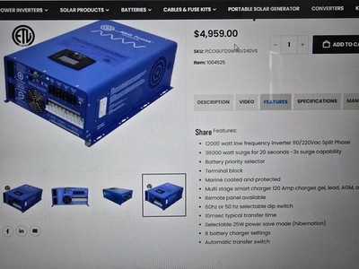 AIMS POWER-  Low Frequency Power Inverter Charger, Brand new in box, Off Grid