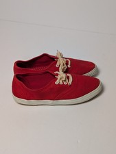 Vintage Women's 1980s-1990s Red Canvas Lace Up Sneakers Size 7W Pre-owned