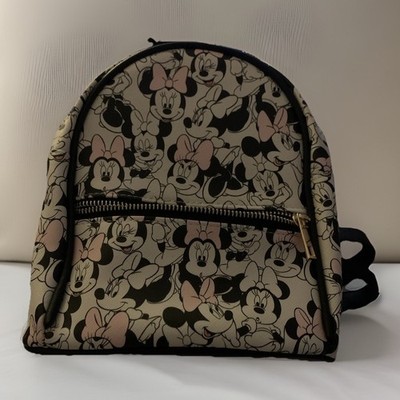 Bioworld Minnie Mouse Mini Backpack Light Pink Black W/credit Card Holder