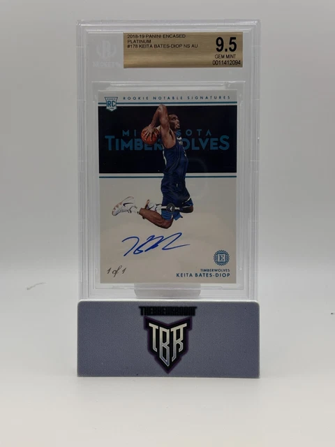 2018-19 Panini Encased Keita Bates-Diop Rookie Auto 1/1 BGS 9.5