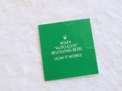 Rare Rolex Bezel User Manual Auto Lock Bezel - How it works
