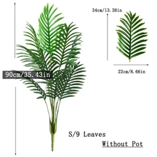 90-120Cm Large Artificial Palm Tree Tropical Fake Plants Green Plastic Palm Leaf