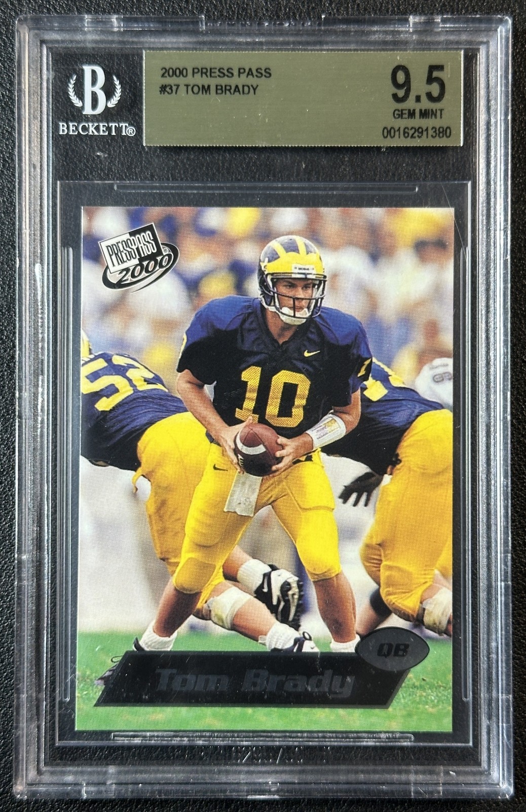 TOM BRADY BGS 9.5 2000 PRESS PASS #37 ROOKIE RC WOLVERINES 380