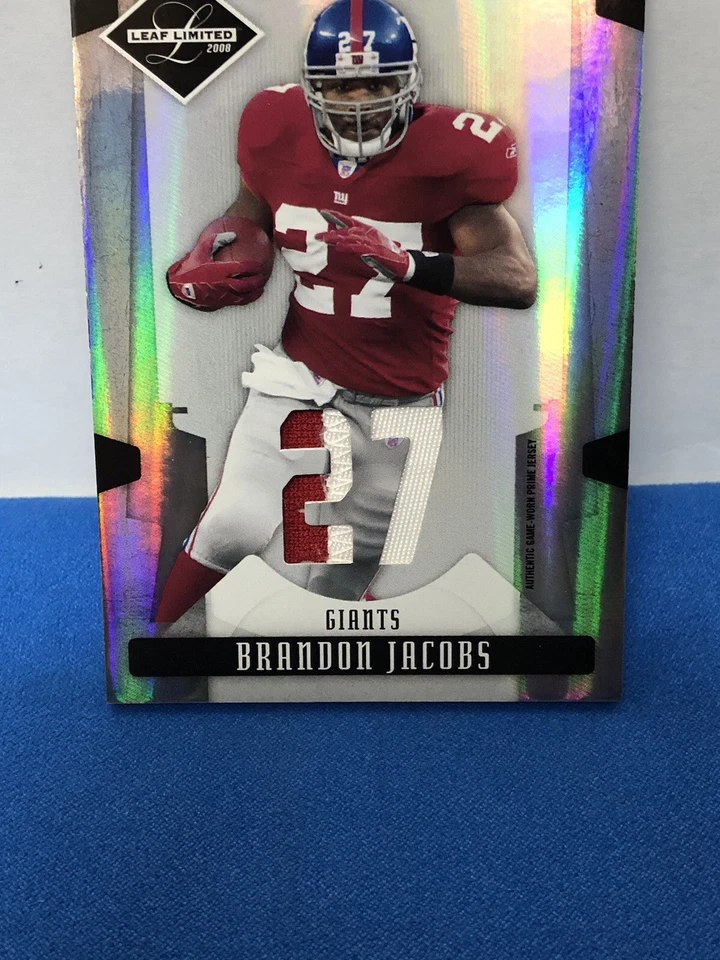 2008 Leaf Limited Threads Prime Jersey Number Brandon Jacobs 2clr Patch 11/27 - Image 3 of 4