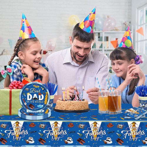 161pcs Happy Father’s Day Tableware Set, I Love You Dad Dinnerware for Father... - Picture 5 of 7