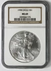 1998 American Silver Eagle - NGC MS69 - Brown Label !!