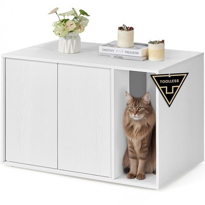 SONGMICS HOME Cat Litter Box Enclosure, Superfast Toolless Assembly, Litter B...