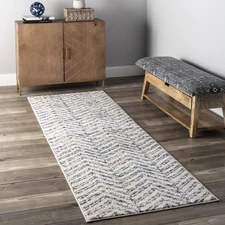Rosanne Transitional Striped Runner Rug, 2' 6" x 12', Blue