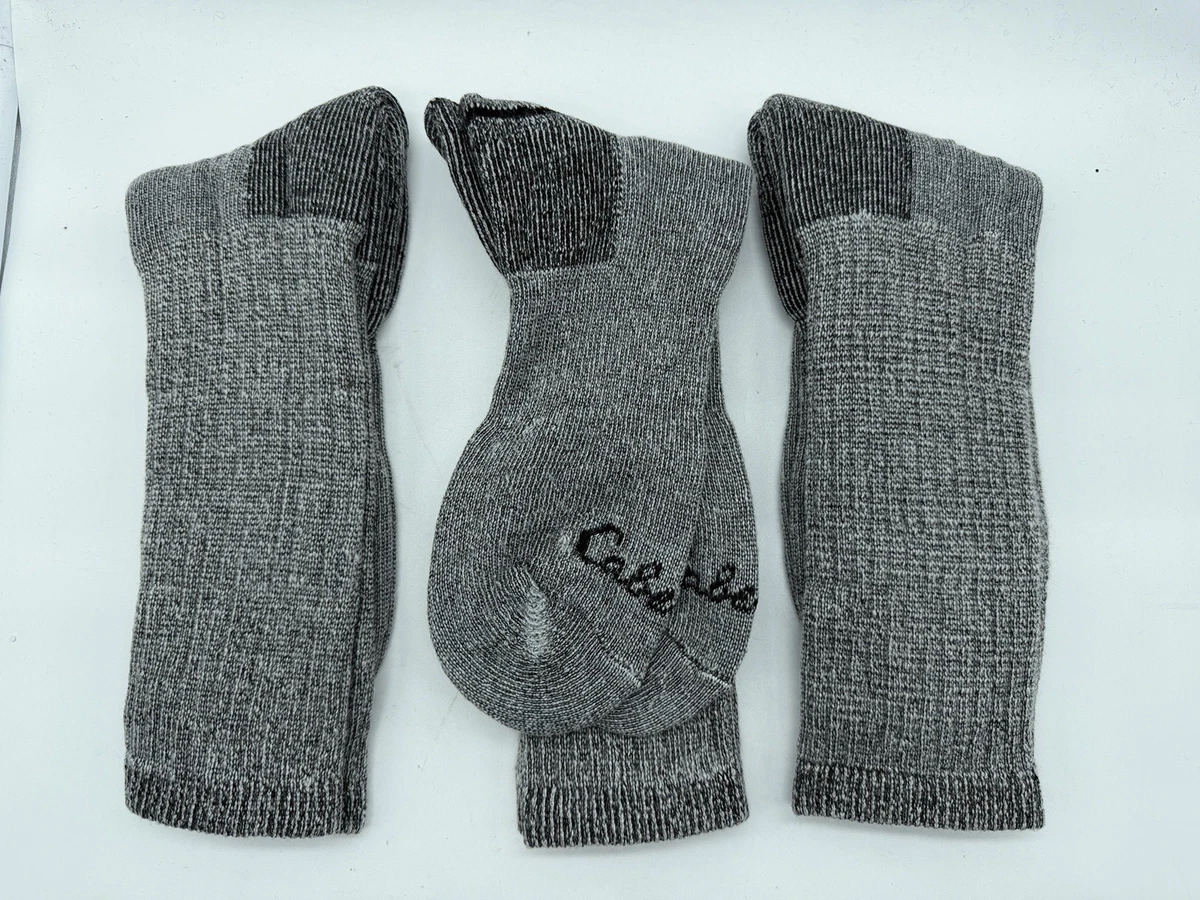 3 Paia Calze Uomo Cabela's Altezza Media Grigio/Nero Taglia Large - Nuove Senza Etichette