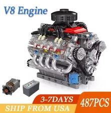 Mould King 10171 Technical Engine Toys The Motorized LSX454 V8 Engine Building