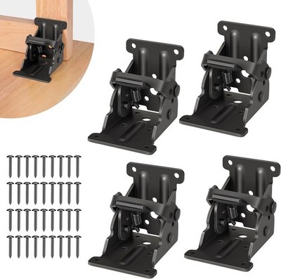 4PCS Foldable Self-Lock Hinges Brackets w/ Screws for Table Leg Bed Workbench