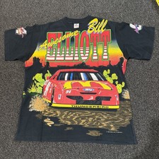 Vintage 1995 Nascar Racing Awesome Bill Elliott McDonalds AOP T Shirt L Fits XL