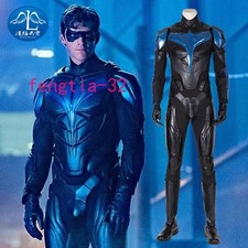 Super Hero Nightwing Cosplay Costume Jumsuit PU Set Suit Outfit Halloween Cos