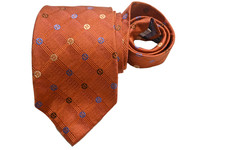 XMI MEN'S TIE ORANGE/GEOMETRIC WIDTH: 3.75" LENGTH: 58"