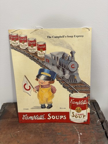 Vtg 1993 Campbells Soup Nostalgic Metal Sign #8 in a series of 20 Train