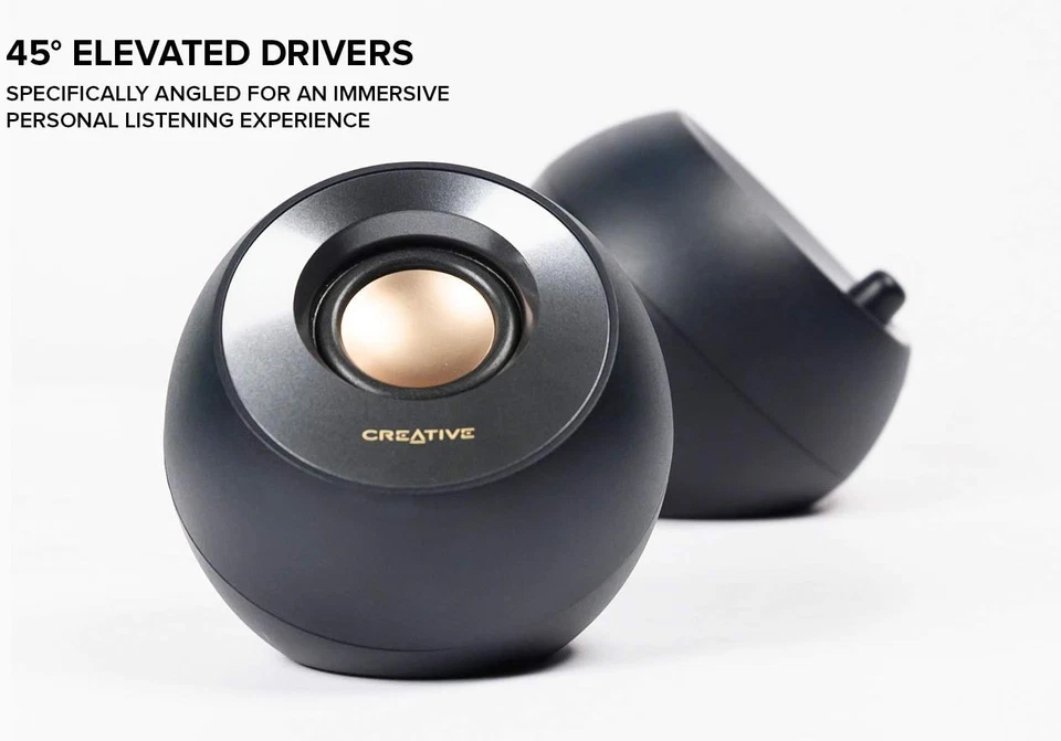 CREATIVE Pebble V2 - Minimalistic 2.0 USB-C Powered Desktop Speakers, 3.5 mm AUX - Imagen 2 de 4