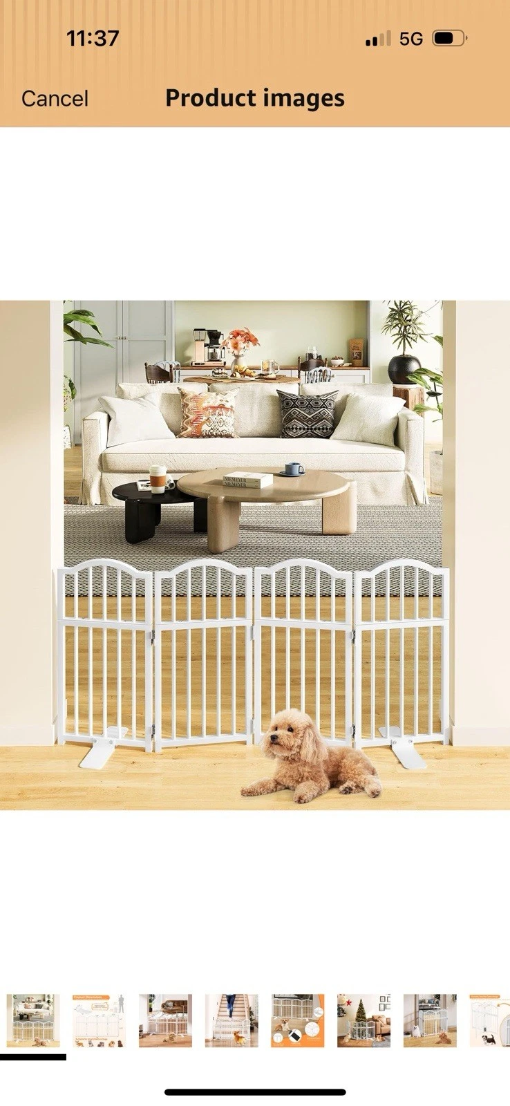 Short Dog Gate Indoor, 19.69" H Freestanding Small Dog Door Gates with Support F