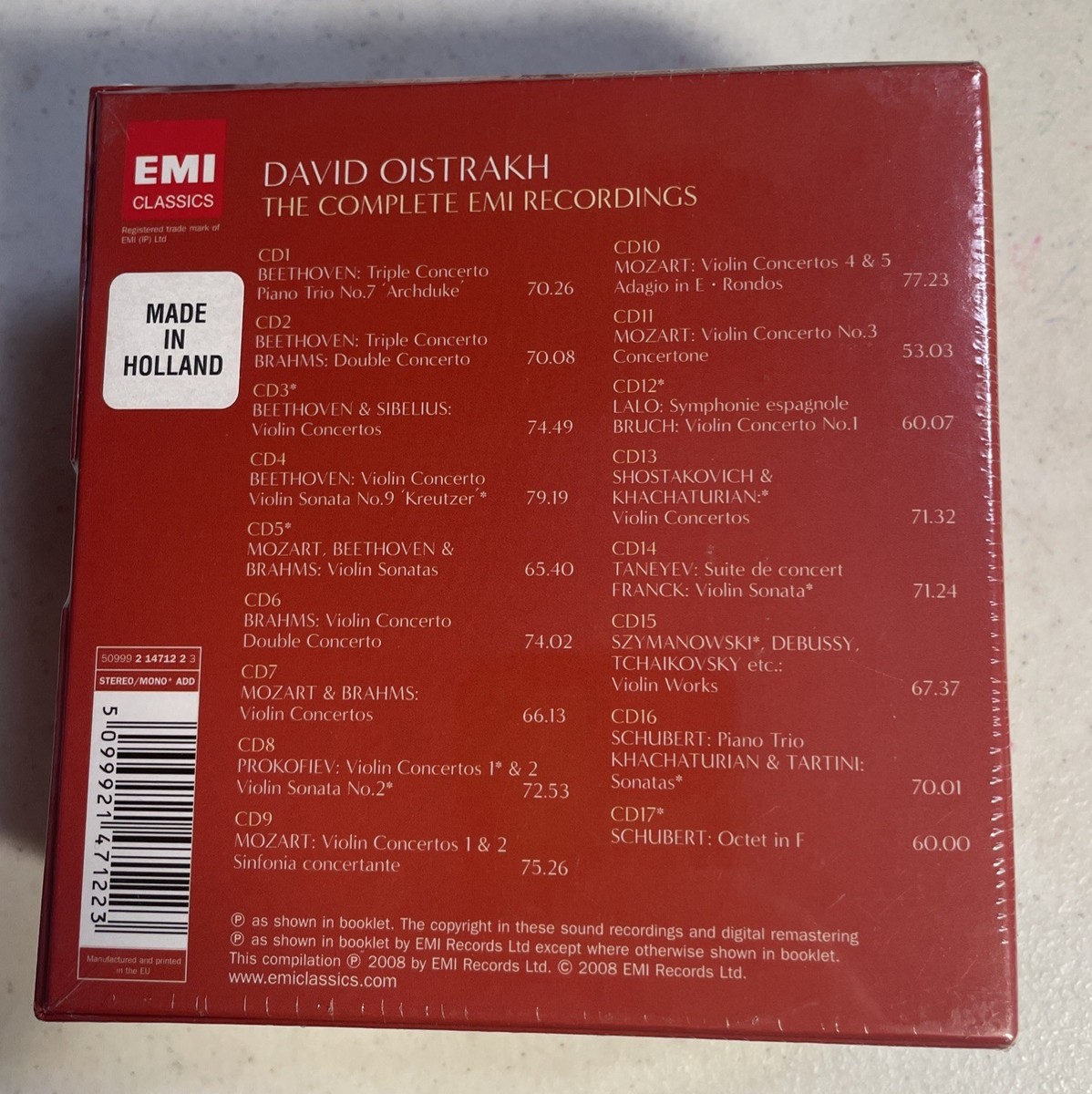 Complete Emi Recordings by Oistrakh, David (CD, 2008) for sale