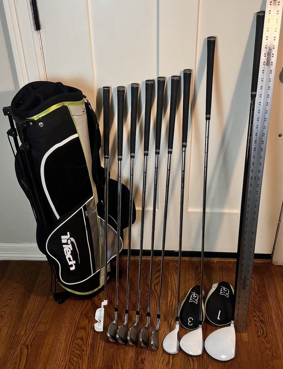 TiTech XG4 Men's 9-Club Golf Set With Stand Bag 460cc Driver,3w