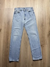 90s Vintage Levi  s 501 Made in USA Denim Jeans Men  s Size 30x31 Distressed Light