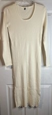 nonovino Womens Crewneck Ribbed Sweater Dress Long Sleeve Slim Fit Ivory M New