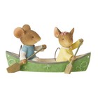 Enesco Tails with Heart Happy Camper Canoeing Mouse Couple Mini Figurine 1.7 In