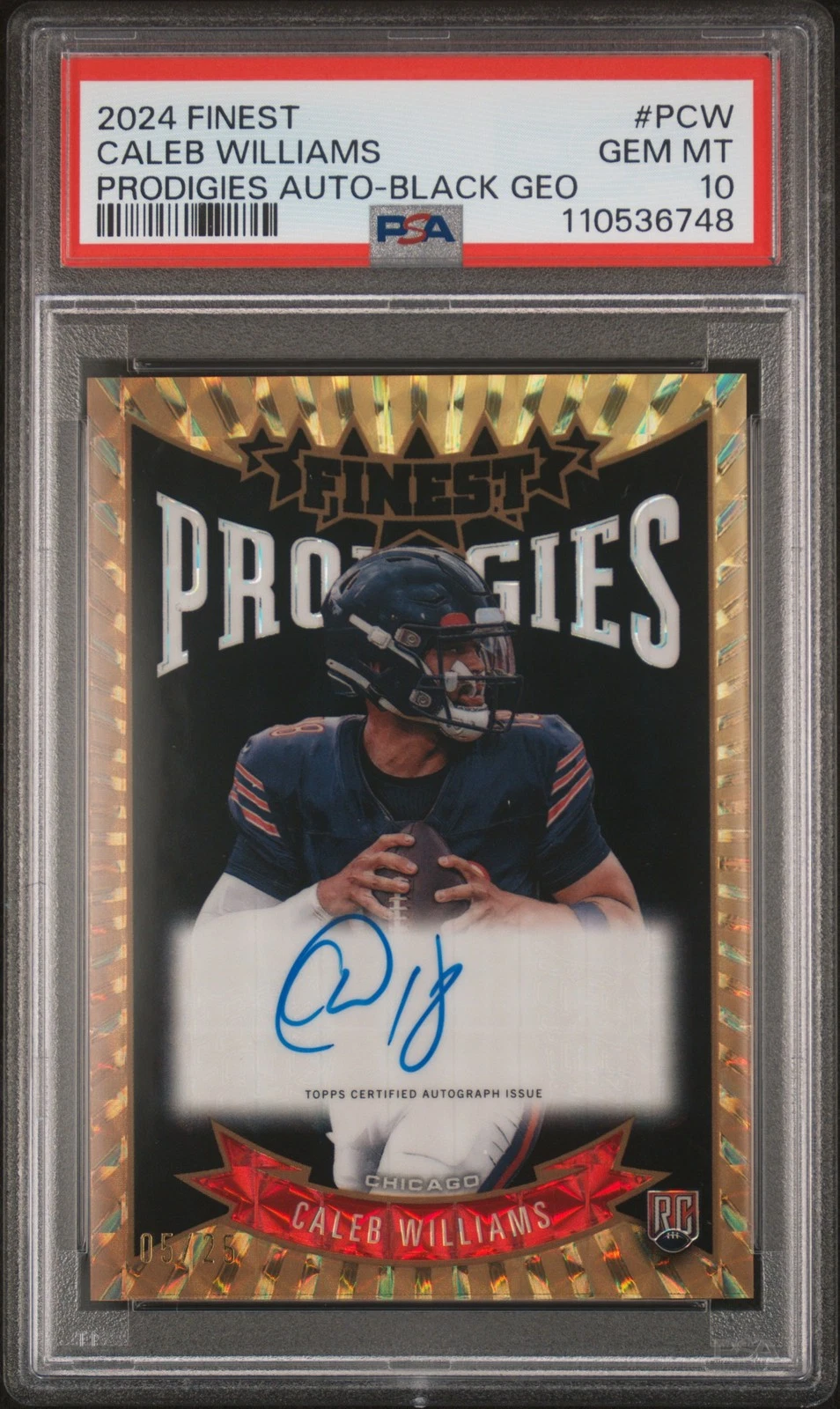 Caleb Williams Topps Finest Prodigies Autographs #PCW Black Geometric
