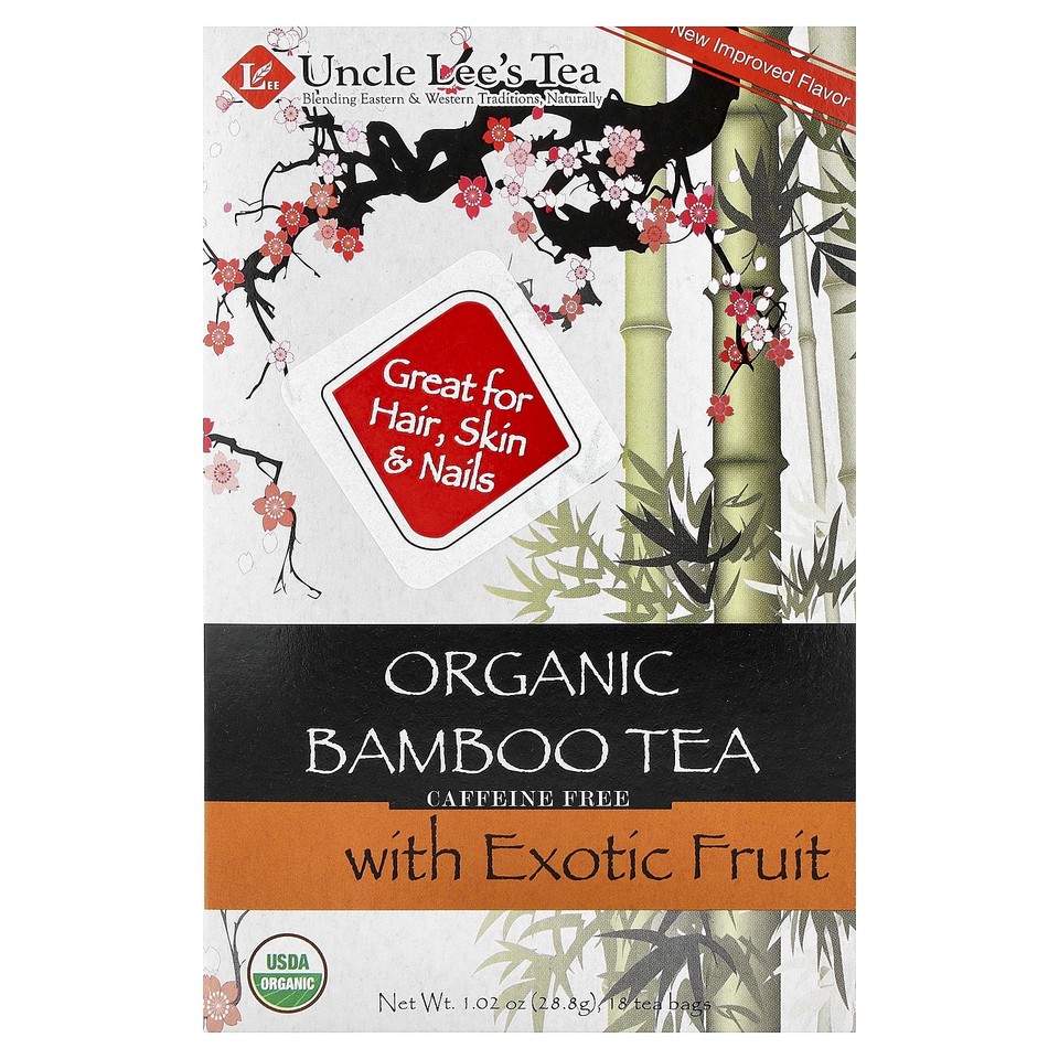 Organic Bamboo Tea With Exotic Fruit, Caffeine Free, 18 Tea Bags, 1.02 oz (28.8