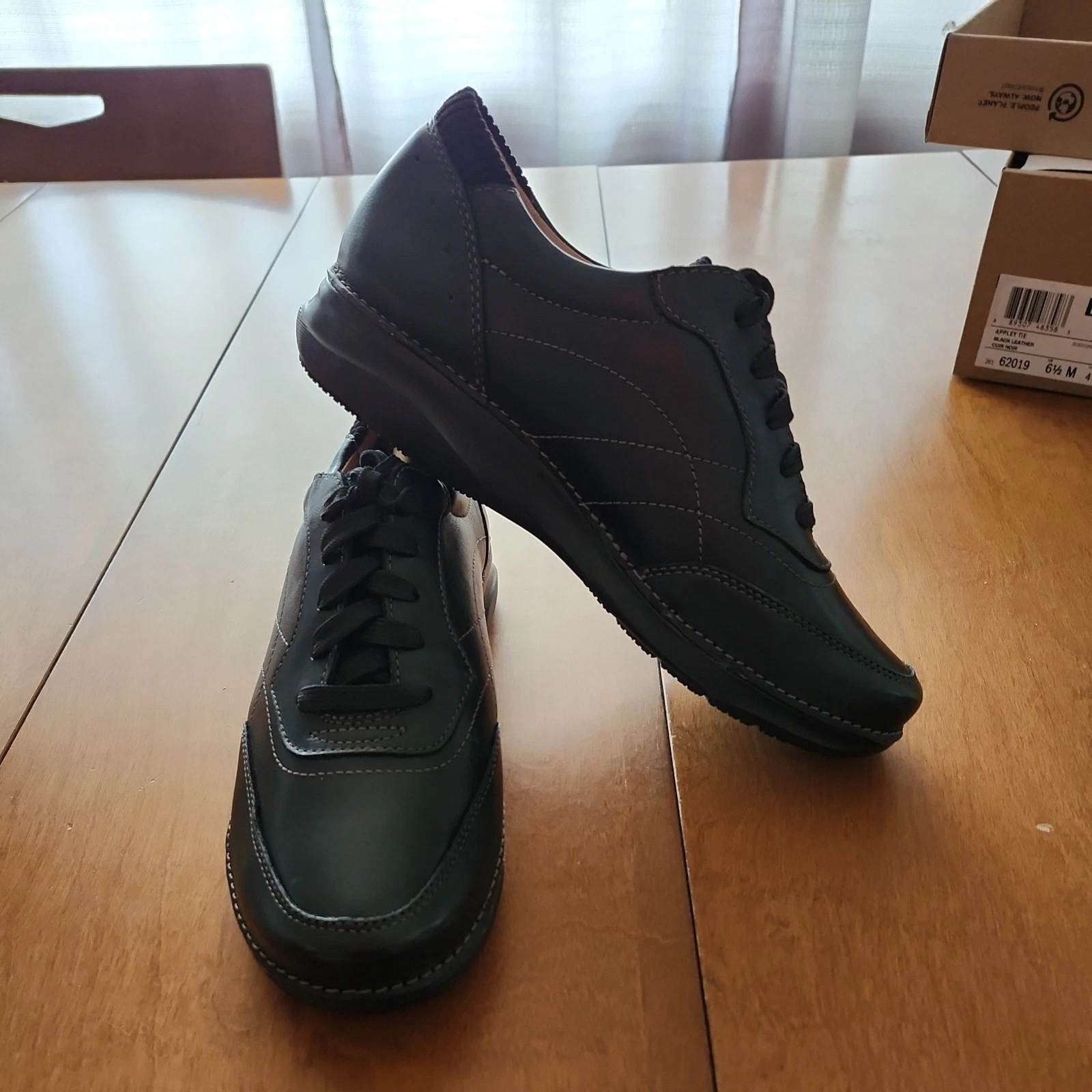 Cravatta donna Clarks Appley Oxford pelle nera taglia 6 5